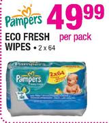 Pampers Eco Fresh Wipes-2 x 64's Per Pack