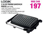 Logik 2 Slice Panini/Sandwich Press (LSP-200)
