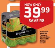 Brutal Fruit Assorted Flavours Cans Or Non-Returnable Bottles-6 x 275ml