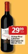 Orange River Cabernet Sauvignon Or Shiraz-750ml Each