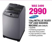 Samsung 13Kg Metallic Silver Top Load Washing Machine(WA13V9LIP)