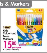 BIC Kids Colour And Erase Markers-Per 12 Pack