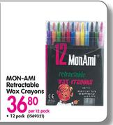 Mon-Ami Rectractable Wax Crayons-Per 12 Pack