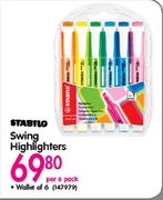Stabilo Swing Highlighters-Per 6 Pack