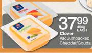 Clover Vacuum Packed Cheddar/Gouda-450gm Each