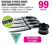 Verimark Shogun 4 Piece Knife & Sharpner Set