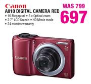 Canon A810 Digital Camera Red
