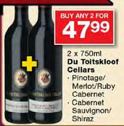 Du Toitskloof Cellars Pinotage/Merlot/Ruby Cabernet/Cabernet Sauvignon/Shiraz-2 x 750ml