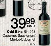 Odd Bins Bin 948 Cabernet Sauvignon/Merlot/Cabernet Franc-750ml Each