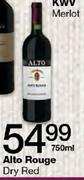 Alto Rouge Dry Red-750ml