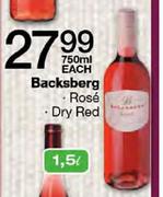 Backsberg Rose/Dry Red-750ml Each
