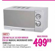Defy Metallic Silver Mirror Finish Manual Microwave Oven(DM0349)