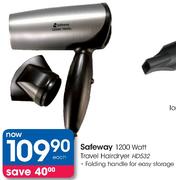 Safeway 1200Watt Travel Hairdryer(HD532)-Each