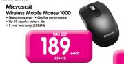 Microsoft Wireless Mobile Mouse 1000 Each