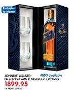 Johnnie Walker Blue Label With 2 Glasses in Gift Pack-750ml
