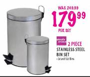 Simple Choice Stainless Steel Bin Set 3l & 12l-2 Piece