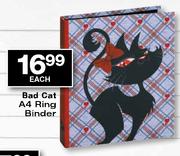 Bad Cat A4 Ring Binder-each