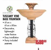 Tuscany Vine Base Fountain-61cm x 61cm x 80cm