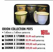 Orion Collection Pots-260mm x 210mm Each