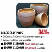 Black Clay Pots-400mm x 300mm Each