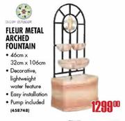 Fleur Metal Arched Fountain-46cm x 32cm x 106cm