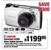 Canon Powershot Silver Digital Camera-A3300