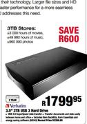 Verbatim 3.5" USB 3 Hard Drive-3TB