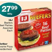 I&J Beefers Beef Patties Assorted-800g Each