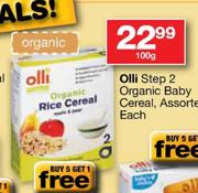 Olli Step 2 Organic Baby Cereal Assorted-100g Each
