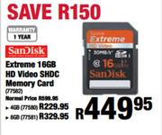 Sandisk Extreme 4GB HD Video SHDC Memory card