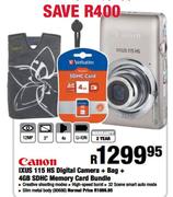 Canon IXUS 115 HS Digital Camera + Bag + 4GB SDHC Memory Card Bundle