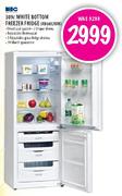 KIC White Bottom Freezer/Fridge-309Ltr