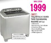 Defy Metallic Silver Twin Tub Washing Machine-13kg