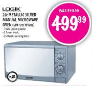 Logik Metallic Silver Manual Microwave Oven-20Ltr