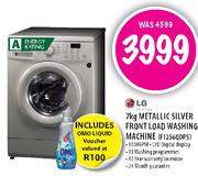 LG Metallic Silver Front Load Washing Machine-7kg