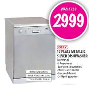 Defy 12 Place Metallic Silver Dishwasher-DDW157