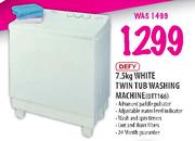 Defy White Twin Tub Washing Machine-7.5Kg(DTT166)
