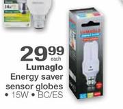 Lumaglo Energy Saver Sensor Globes-15W