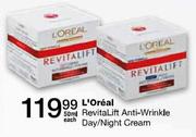 L'Oreal RevitaLift Anti-Wrinkle Day/Night Cream-50ml-Each
