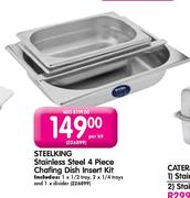 Steelking Stainless Steel 4 Piece Chafing Dish Insert Kit-Per Kit