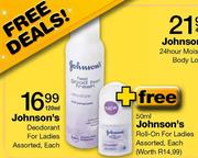 Johnson's Deodorant For Ladies Assorted-120ml Each