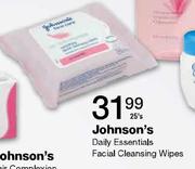 Johnson's Daily Essentials Facial Cleansing Wipes-25's