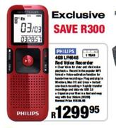 Philips Red Voice Recorder-4GB LFH648
