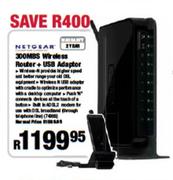 Netgear 300MBS Wireless Router + USB Adapter