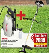 Ryobi 52CC Bush Cutter & 100 Bar Pressure Sprayer Combo-G02606