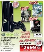 XBox 360 250GB Console Package + SSX, Forza Games + 8 Crysis 2 + Download Token Game
