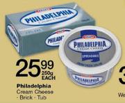 Philadelphia Cream Cheese-250gm Brick-Each