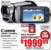 Canon Video Camera Package (FS-406) + 16GB SD Card