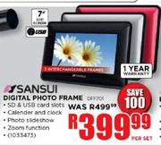 Sansui Digital Photo Frame-7" LCD Screen (DFF701)