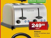 Platinum Cream & Stainless Steel 4-Slice Toaster